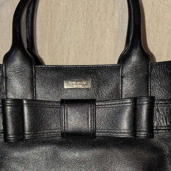 Kate Spade Black Leather Satchel with Bow Detail - Picture 3 of 16